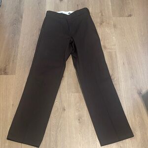 Dickies Men's Straight-Leg Dress Pants - Dark Brown